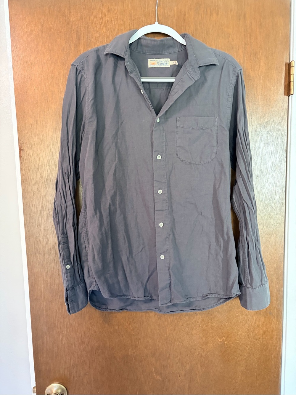 Faherty Charcoal Gray Casual Button-Down Shirt